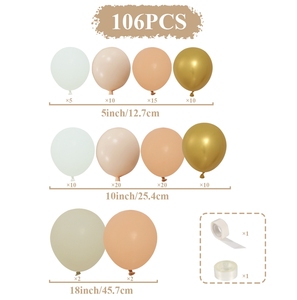 Kit arco a palloncino in lattice neutro con sabbia bianco oro metallizzato ghirlanda per compleanno di nozze o decorazioni per feste Baby Shower - Product Image 6
