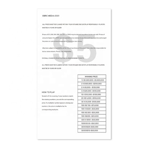 Boletos de Lotería con Diseño de Boleto de Lotería Giratorio, Impresión Digital, Recubrimiento, Boletos para Rascar, Venta al por Mayor, Tarjetas de Lotería para Rascar - Product Image 4