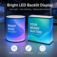 Comptoir d'exposition portable réglable avec écran rétroéclairé LED, pliable, pour événements, commerce de détail, centres commerciaux et salons professionnels