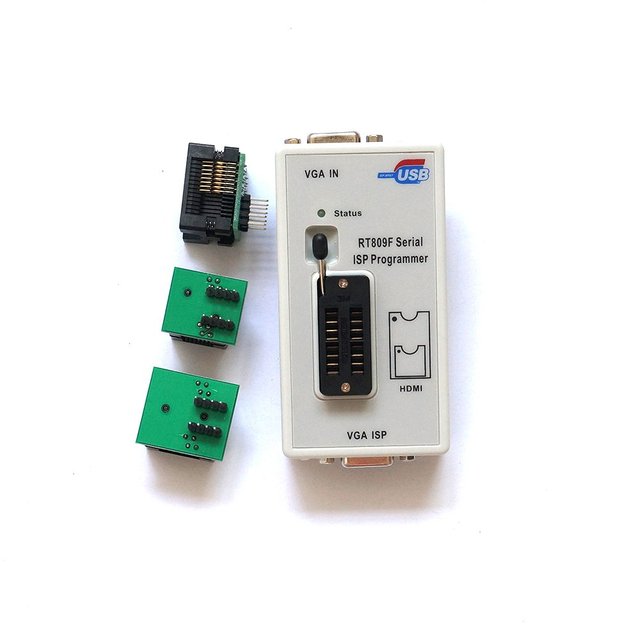 RT809F Programmer with +7 Adapters SOP16 SOP20 IC Clip Motherboard Reader LCD BIOS ISP/ USB/ VGA-Comprehensive IC Solution