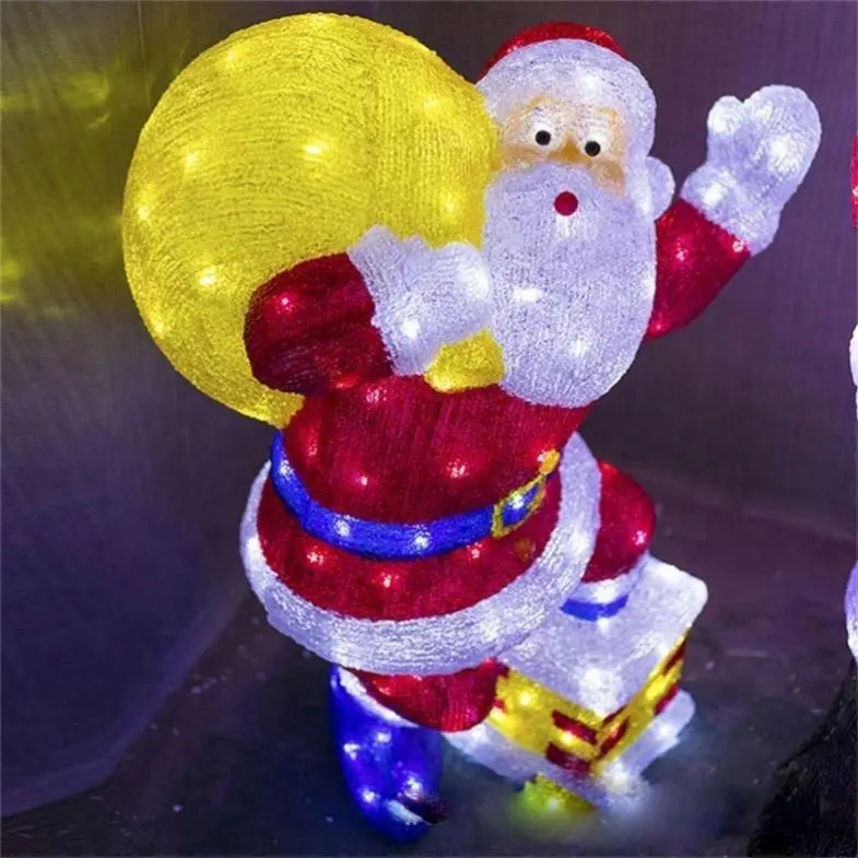 Lampu Natal Santa Claus Led luar ruangan tahan air untuk dekorasi Natal pesta rumah taman teras