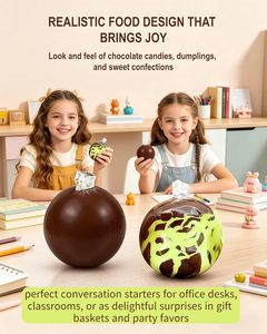 ASMR 6cm Menthe Chocolat Noir Croustillant Balle Faite à la Main TPR Jouet Anti-Stress Créatif Cadeau pour Enfants et Adultes - Product Image 4