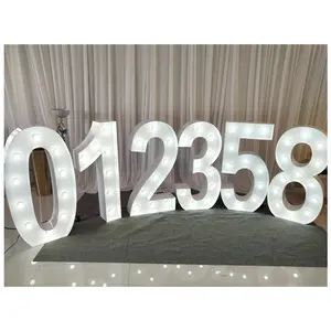 전자 표지판 금속 Led 주택 번호 4 피트 거대한 조명 업 0-9 Marquee 문자 결혼식 파티 이벤트 장식에 대한 숫자