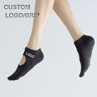 Vente en gros Chaussettes de danse à bout ouvert pour femmes, antidérapantes, pour ballet, sport, pilates, yoga à cinq doigts