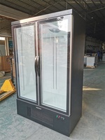 Vitrine Réfrigérée Sans Cadre 1000L pour Crèmes Glacées, Viandes, Fruits de Mer, Bœuf, Double Porte Vitrée, Température Unique, Ventilée