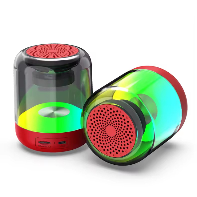 USB Stereo Sound Music Boomboxes Transparent Speaker With Lights Speaker Creative Wireless Speakers Suit for Car Music Player