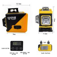 Outil de mesure professionnel industriel à laser vert 4D 16 lignes, autonivelant, rotatif à 360°, haute précision, à tête croisée, au lithium