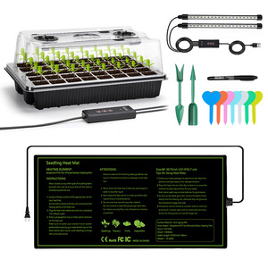 Livraison rapide Thermostat température bouton réglable étanche <span class=keywords><strong>semis</strong></span> tapis <span class=keywords><strong>chauffant</strong></span> 40 cellules humidité dômes <span class=keywords><strong>plateau</strong></span> de démarrage de semences - Product Image 1