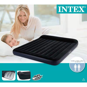 C02 Avenli Jilong <span class=keywords><strong>INTEX</strong></span> inflable negro king <span class=keywords><strong>size</strong></span> 2 personas cama de aire con almohada incorporada colchón de camping flocado para interior y o - Product Image 5
