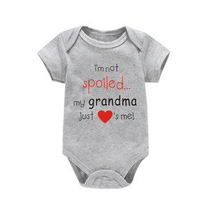 Son tarzı saf pamuk üçgen Romper, metin tasarlanmış bebek Romper - Product Image 6