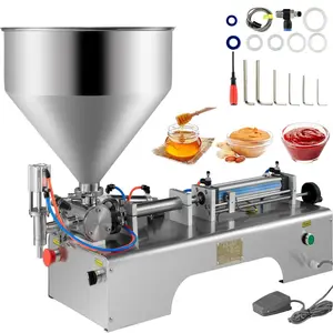 Semi Automatic Paste Filling Machine with Mixing Function Sauce Oil Cream Packer 100-1000ml