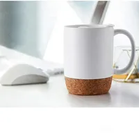 Tasse en céramique au design moderne et créatif avec motif de poignée, cadeau d'affaires personnalisable, base en liège, tasse à café/lait