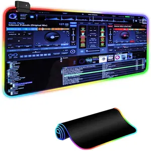 Новый игровой компьютерный коврик для мыши RGB, панель управления DJ, большой Настольный коврик, Нескользящий Резиновый базовый водонепроницаемый игровой коврик для ноутбука