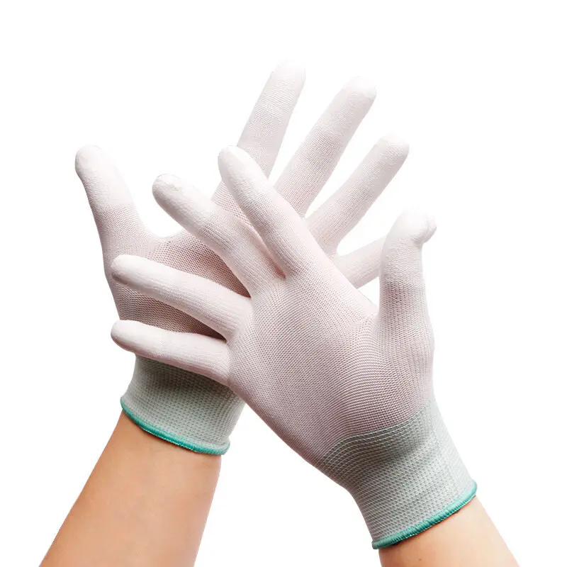 Nylon Pu Polyester Elektronische Apparatuur Operatie 13 Gauge Esd Naadloze Gebreide Handschoenen Voor Schoonmaak Kamer