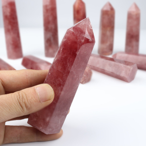Hot Sale High Quality Natural Healing <b>Crystal</b> Strawberry Quartz for Home Decoration - Product Image 1