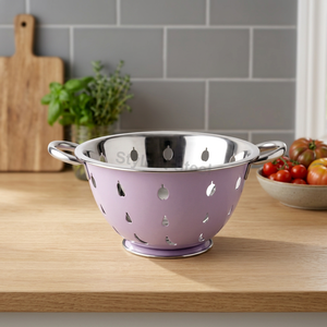 New Fruit Punching <b>Colander</b> Purple <b>Stainless</b> <b>Steel</b> <b>Colander</b> Fruit Wash Strainer Bowl with Handles for Pasta Vegetables Fruits Ki - Product Image 4