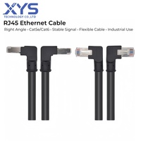 Câble Ethernet RJ45 à angle droit, assemblage de câble réseau industriel pour serveur réseau, 5 Gbps, certifié CE RoHS