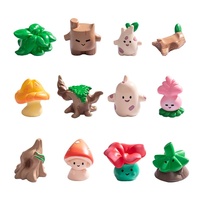 Ornement de forêt féerique miniature en résine, décoration de bureau 3D avec animaux de dessin animé et champignons