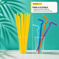 Pailles en plastique compostables à faible MOQ, couleur naturelle, pour accessoires de fête et de bar écologiques, biodégradables en vrac