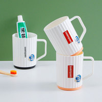 Gobelet en plastique antibactérien de 400 ml avec poignée, en PP, tasse à boire réutilisable, tasse blanche, gobelet pour bain de bouche, gobelet de voyage