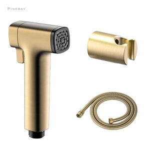 PINEBAY Affordable Bathroom Accessories ABS Plastic Brushed Gold Shattaf <strong>Kit</strong> Handset <strong>Bidet</strong> <strong>Sprayer</strong> Set for Toilet Hygiene - Product Image 1