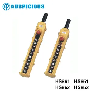 AUSPICIOUS H8 Serie HSD Equipo de grúa de elevación Taiwán IP65 Interruptor de botón de luz LED protegido Corriente máxima 5A