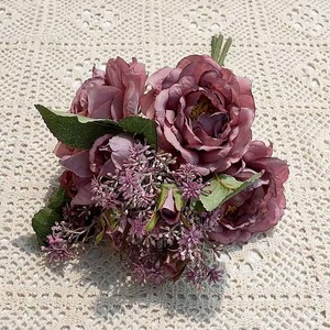 Ramo de flores rosas artificiales, ramo de <span class=keywords><strong>Flora</strong></span> de boda para novia, dama de honor, centros de mesa, arreglo Floral, decoración del hogar - Product Image 1
