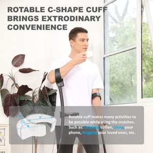 HEALTHBAZAAR Béquilles de bras en aluminium réglables de haute qualité pour patients, canne de marche, béquilles de posture pour le coude - Product Image 3