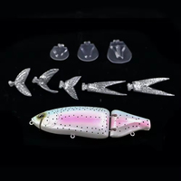 Leurre artificiel flottant multi-articulé effet UV eau salée, 3 lèvres 5 queues, conception détachable, pour pêche au brochet et à la perche en lac