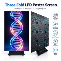 Écran d'affichage LED pliable, affichage publicitaire tri-pliant, signalisation numérique portable pour la publicité sur scène