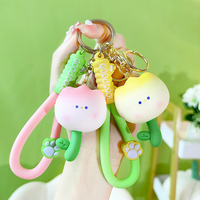 Porte-clés en PVC souple 3D de haute qualité, motif dessin animé créatif, vente chaude, cadeau promotionnel, design poupée, crochet pour sac à dos, accessoire quotidien