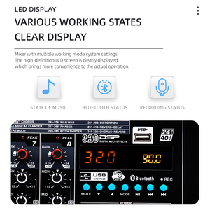 Professional 8 Channel <span class=keywords><strong>Audio</strong></span> <span class=keywords><strong>Mixer</strong></span> com USB Blue Tooth DSP Efeitos DJ Controller/<span class=keywords><strong>Audio</strong></span> Console <span class=keywords><strong>Mixer</strong></span> para Estúdio de Gravação Stage - Product Image 4