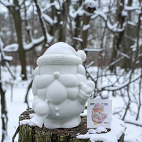 Statue de Père Noël en vinyle non finie populaire pour la peinture avec des couleurs, des pinceaux, décoration de Noël pour les garçons et les filles
