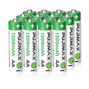 PUJIMAX venta al por mayor AA batería recargable 12PCs 1,2 V NiMH AA batería 1300mAh 2a NiMH baterías para despertador coche de juguete