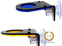 Support pour corail en acrylique, fixation par ventouse, taille 80 mm/60 mm, transparent orange/bleu, pour aquarium récifal, installation facile