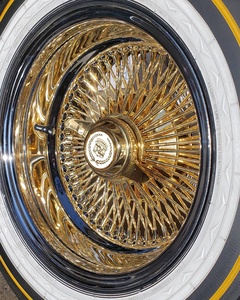 13x7 Steel Chrome Luxury Car Gold Wire Wheels 14 Inch New Universal Fitment Deep Dish Zenith <strong>Dayton</strong> <strong>Rims</strong> - Product Image 4