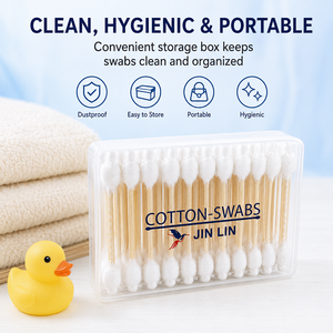 88 pièces de cotons-tiges en bambou biodégradables de haute qualité à double tête en forme de <span class=keywords><strong>gourde</strong></span> pour l'usage quotidien des bébés - Product Image 3
