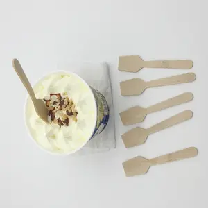Made in China organic BPA free disposable natural bamboo ice cream spoon scoop for dessert cake
