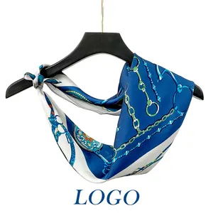 polyester supplier square satin scarf custom digitally printing shawl women 70cm personalized design