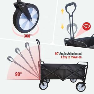 בקלות להשתמש עמיד 4 גלגלים גדולים החוף קמפינג עגלות חול - Product Image 3