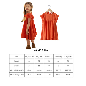 Abito personalizzato per ragazze in <span class=keywords><strong>lino</strong></span> di <span class=keywords><strong>cotone</strong></span> <span class=keywords><strong>abiti</strong></span> estivi per bambini vestiti per ragazze abbigliamento casual <span class=keywords><strong>abiti</strong></span> per bambini - Product Image 2