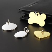 Pendentif en forme d'os de chien vierge avec gravure de logo personnalisé pendentif de plaque signalétique logo personnalisé en acier inoxydable médaille pour animaux de compagnie étiquettes d'identification de nom