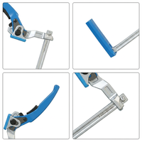 Pince de serrage rapide pour rail avec ouverture maximale de 300 mm, mesure en pouces, chromée, pour scie à rail