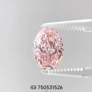 Искусственные бриллианты овальной огранки, выращенные в лаборатории, с сертификатом IGI, методом HPHT/CVD, синтетические, фантазийного ярко-розового цвета - Product Image 3