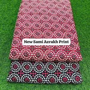 Nueva Tela de Algodón con Estampado Sami Azrakh, Diseño Tradicional Elegante, Ideal para Trajes Kurti y Trabajos Artesanales - Product Image 3