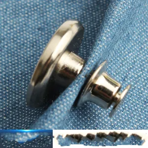Logo personalizzato 17mm rimovibile senza cuciture con perno regolabile istantaneo bottoni Jeans in metallo bottoni Jeans
