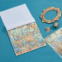 Feuille d'or mélangée 14x14cm 50 pièces/carnet pour décoration artistique, peinture, artisanat, dorure de cadres, meubles, outil artisanal, feuille métallique