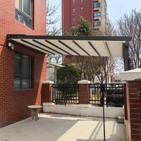 Pergola rétractable en aluminium - Couverture de terrasse résistante aux intempéries avec commande intelligente