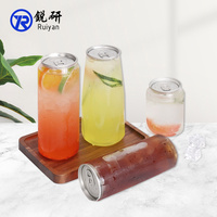 Bouteille de Boisson Populaire Transparente en Plastique PET, Bocal à Boissons Personnalisé en Plastique PET avec Bouchons en Aluminium