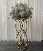 Nouveaux supports à fleurs carrés en métal doré pour centres de table de mariage, supports géométriques pour vases à fleurs pour réceptions et mariages